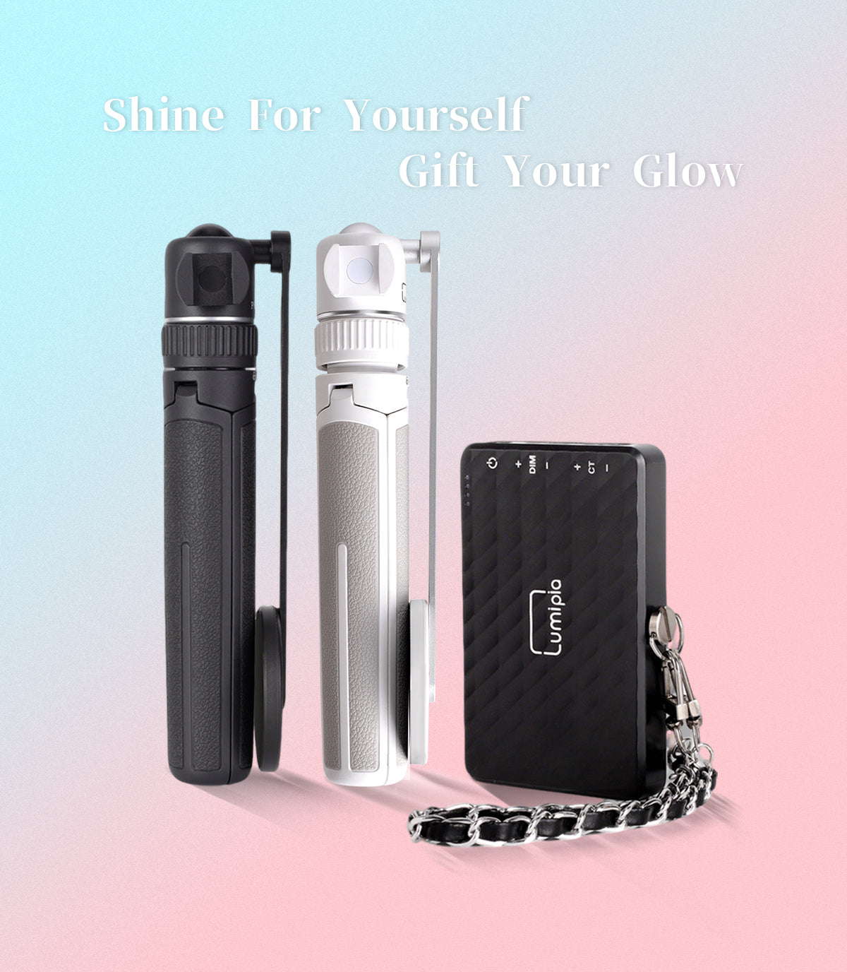 3 Pack Creator Kit with MagSafe Selfie Sticks and Mini Panel Light