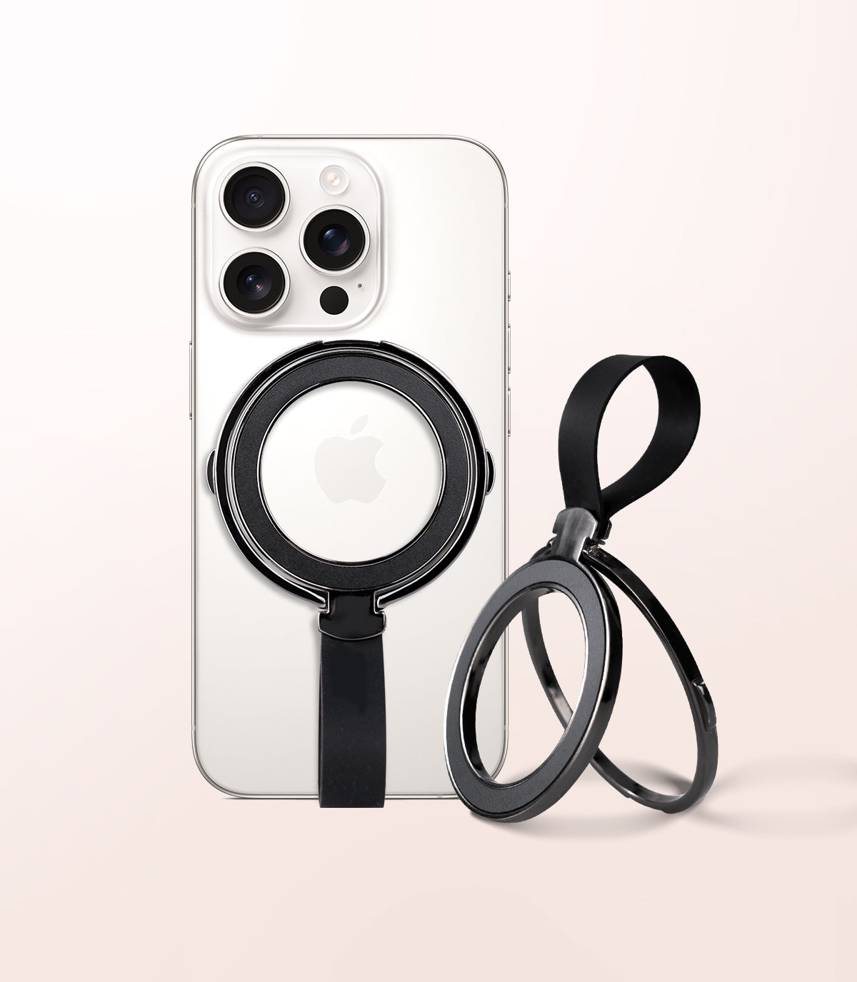 Magnetic Phone Ring Holder & Stand for iPhone-Black