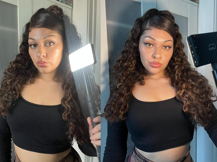 compact selfie ring light with adjustable stand for makeup and vlogging