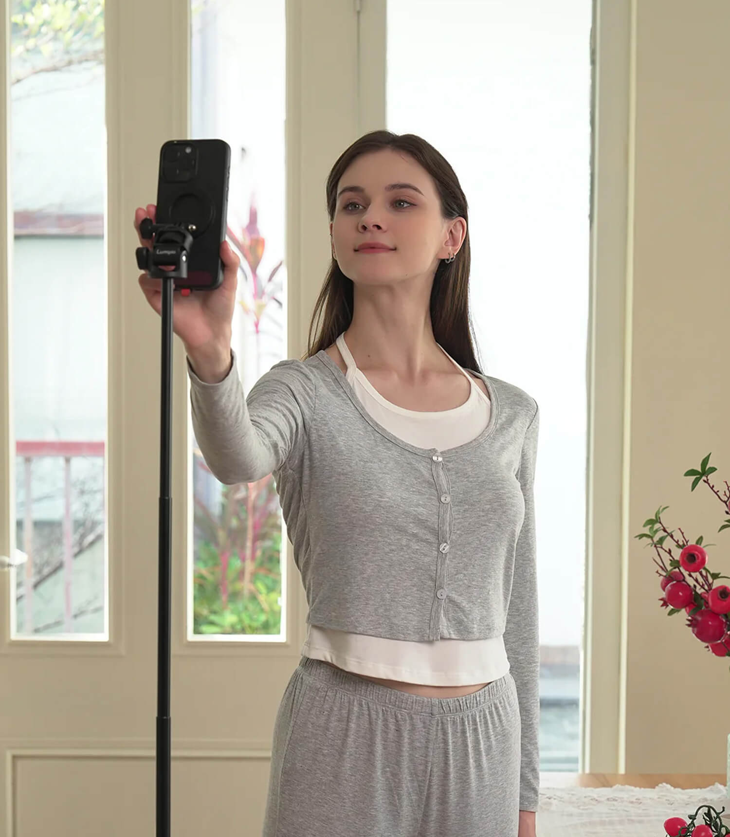 Lumipia Magnetic Selfie Stick Tripod with Adjustable Height