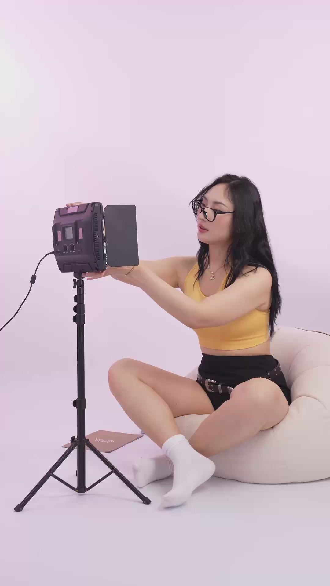 Load video: LED Studio Light Panel Lighting Stand Kit Single